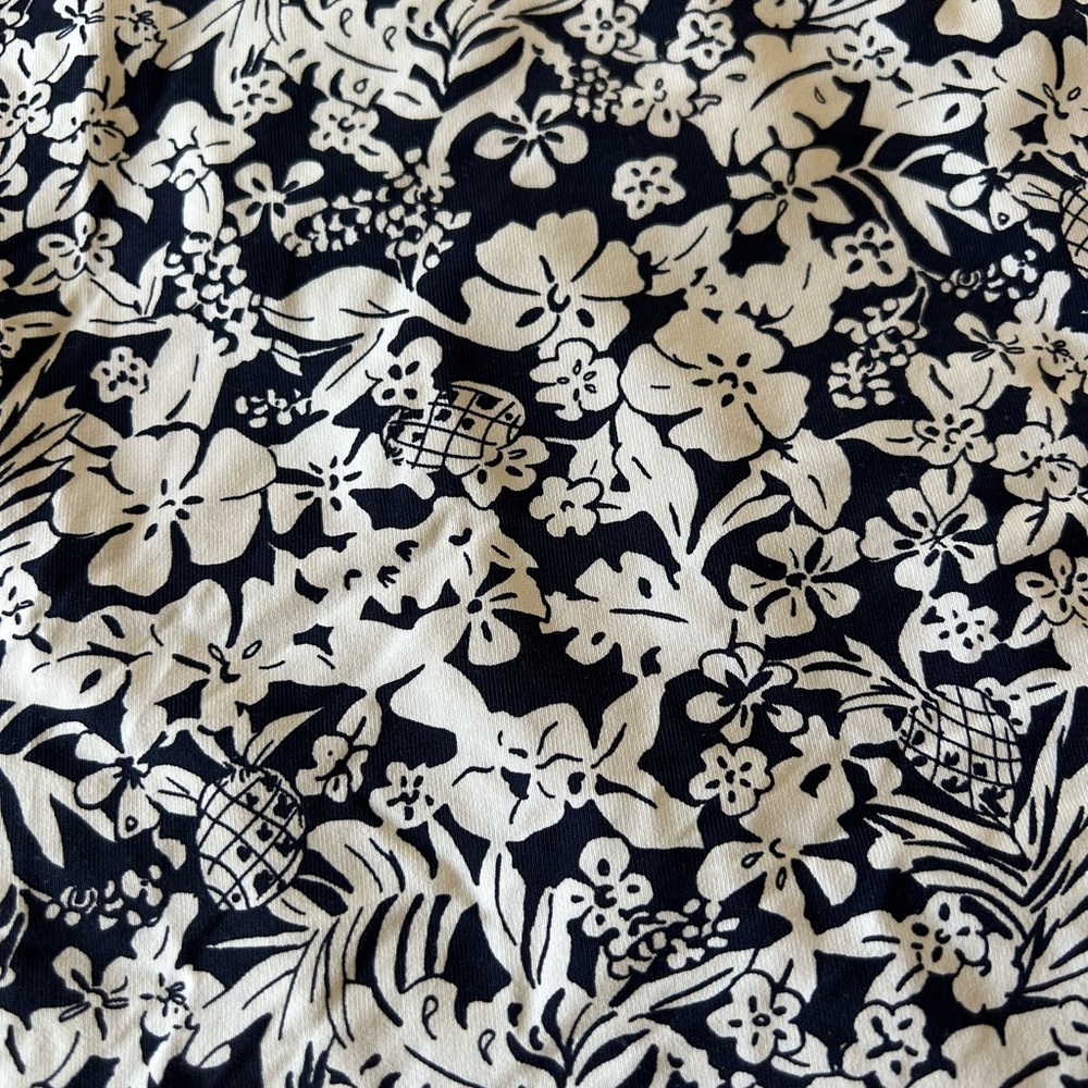 Tommy Bahama sleeveless mini, navy/white floral, worn once, side pockets, XS - Picture 2 of 3